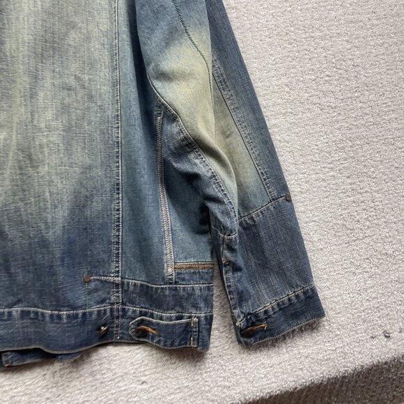VTG PELLE PELLE Marc Buchanan Denim Jean Jacket Men XL Y2K Distressed 1978 - Picture 12 of 15